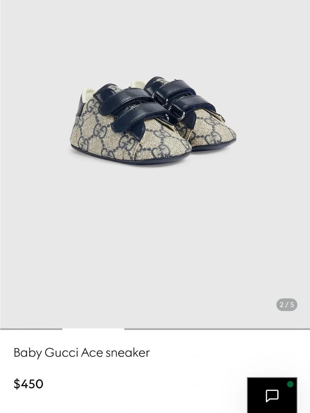 Gucci baby shoes Ace GG Supreme blue and grey bootie 18 size